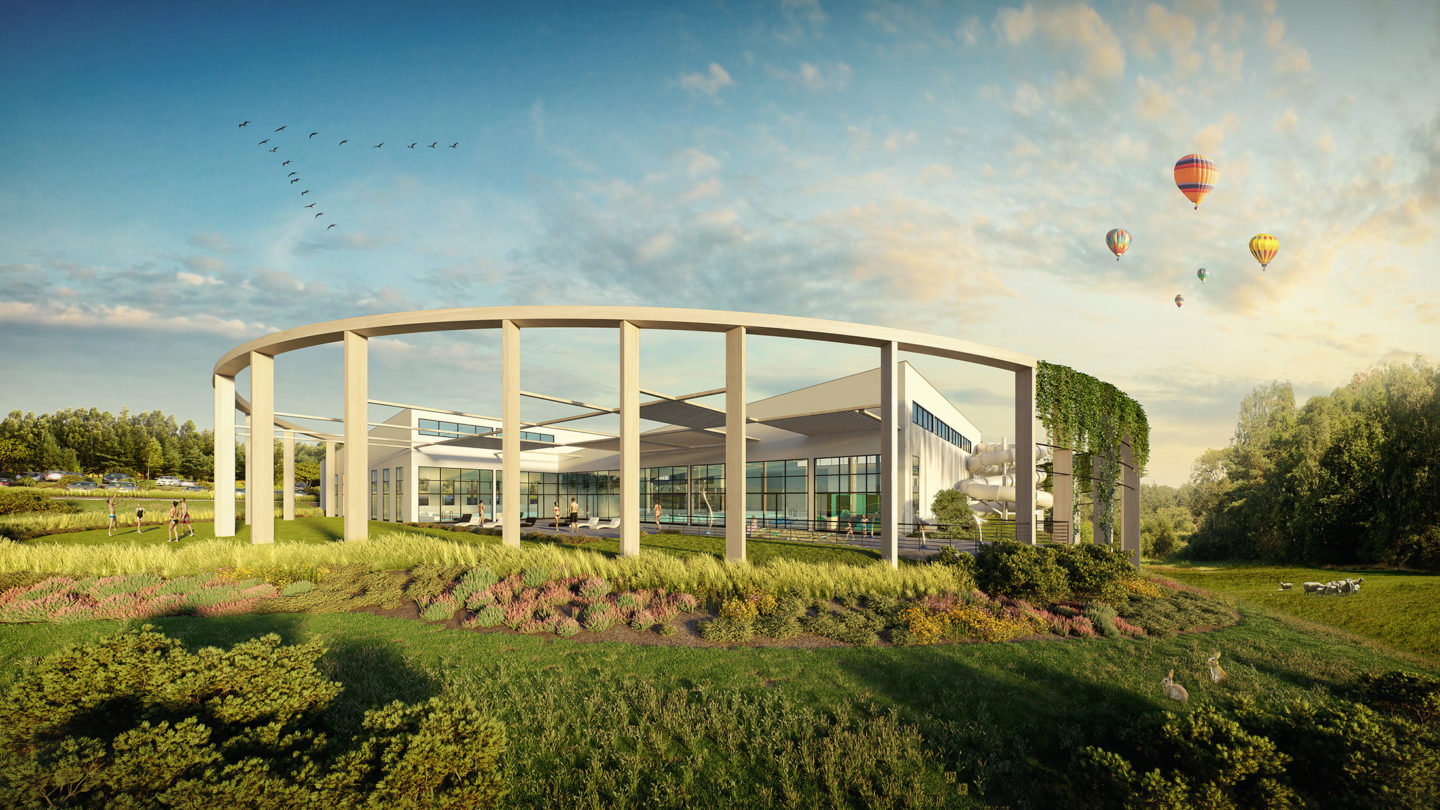 Aquatic Center in Val-de-Saane, France. 