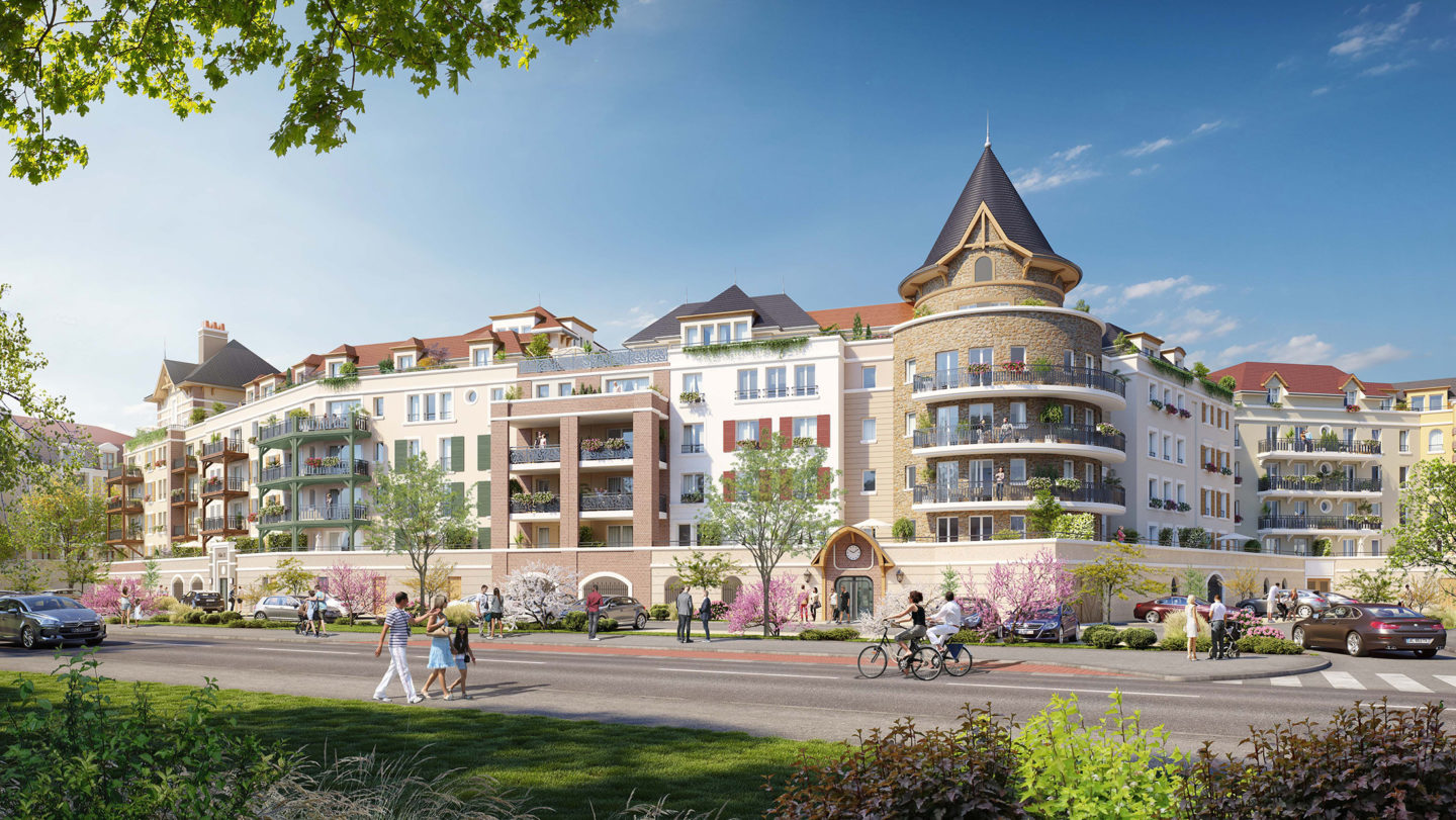 Apartment buildings in Cormeilles, France. 